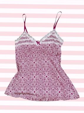 Marilyn Monroe Pink & White Geometric Lace Cami XL